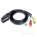 Scart cable 21PIN plug-3RCA